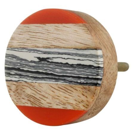 Multicolor Resin And Wood Cabinet Knob